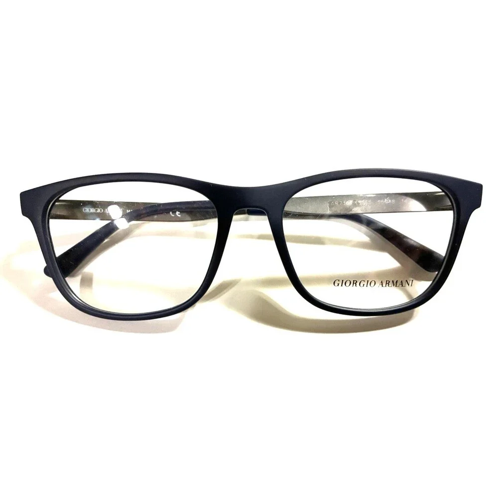 NEW Giorgio Armani AR7165 5065 Mens Blue Rubber Square Eyeglasses Frames 55/18